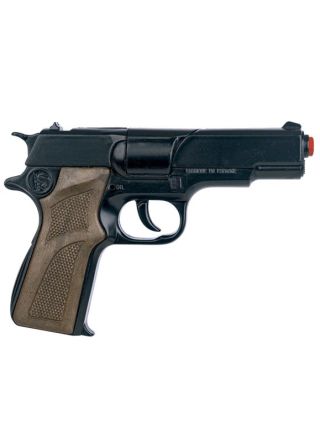 Metal Police Pistol Semi Auto – 8 Shot Cap Gun - 17cm