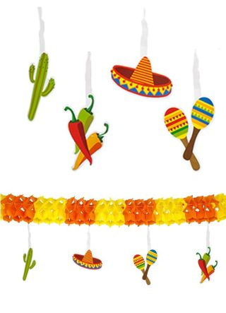 Mexican Fiesta Double-Sided Paper Garland 4m