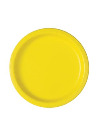 Neon Yellow Paper Plates 17.5cm – 20pk