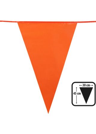 Large Orange Triangular Plastic Bunting 43cm x 30cm - 10m