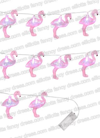 Tropical Pink Flamingo LED String Lights - 10 LED Lights 1.4m