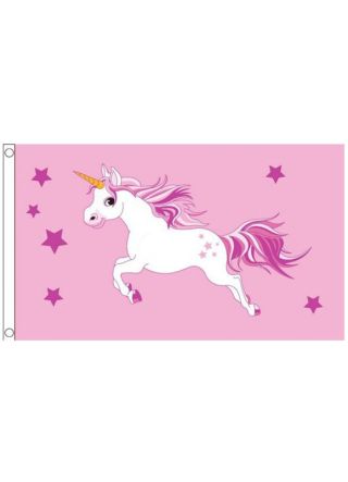 Pink Unicorn Flag 5ftx3ft