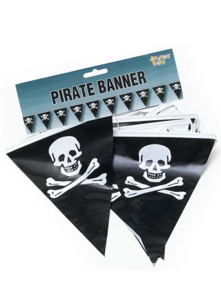 Pirate Skull and Crossbones Bunting 7m (25 flags) 