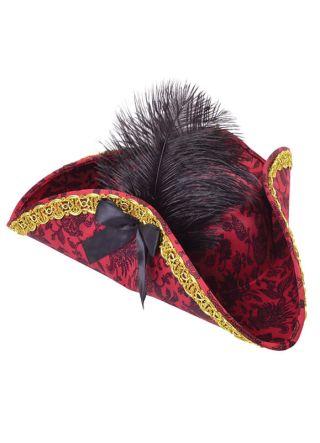 Ladies Pirate Tricorn Hat – Red