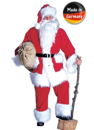 Professional Quality Santa Claus Suit - Classic Style with Extra Plush Fur Trim - Chest Size 44 - 54