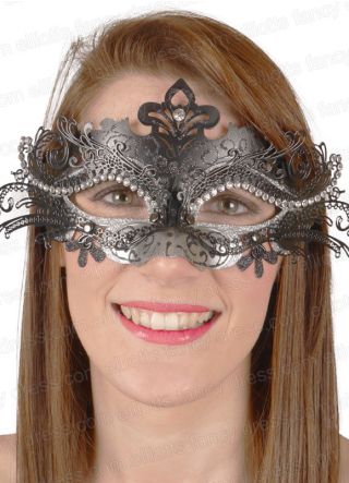 Puccini Eye Mask Black & Silver with Diamantes