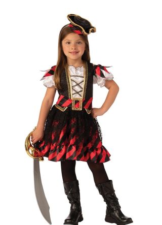 Pirate Captain with Mini Hat - Girls Costume