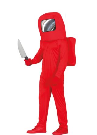 Red Killer Among Us Astronaut Costume