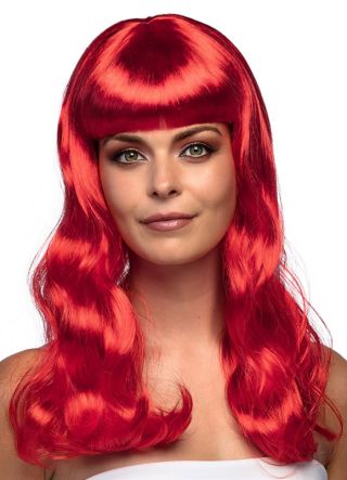 Long Red Fringed Chique Wig