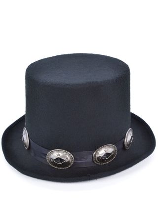 Rocker Style Black Top Hat