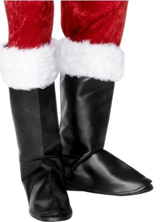 Faux Fur Trim Santa Boot Shoe Covers