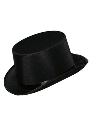 Black Satin Top Hat - Showman