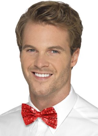 Sequin Bow-Tie - Red