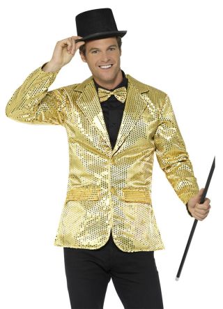 Jazzy Entertainer Sequin Jacket - Gold - Mens