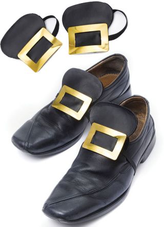 Gold Metal Shoe Buckles - Witch - Royalty