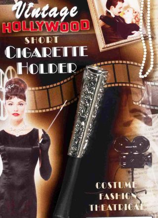 Short 1920s Silver Cigarette Holder 8.5cm