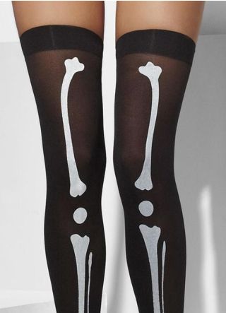 Skeleton Print Stockings - Dress Size 6-14