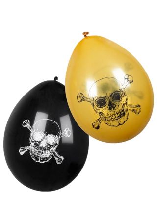 Air-fill Skull and Crossbones Balloons – 6pk