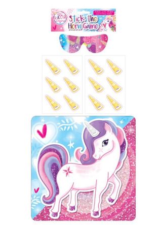 Unicorn Party Game - Stick the Horn on the Unicorn - 14 pieces
