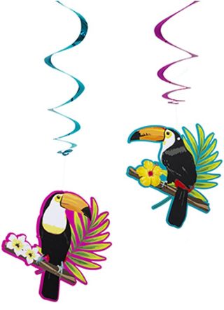 Tropical Toucan Swirl Ceiling Decorations – 2pk   
