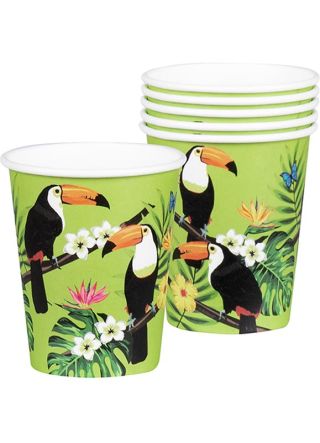 Tropical Toucan Paper Cups 25cl – 6pk
