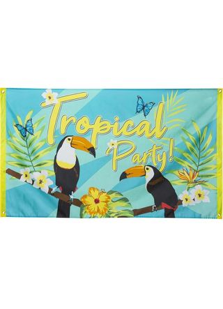 Tropical Toucan ‘Tropical Party!’ Banner 5ft x 3ft 