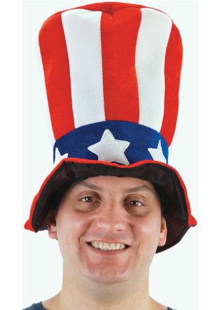 Uncle Sam USA Stovepipe Top Hat - American Flag
