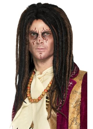 Voodoo Witch Doctor - Brown Rasta Dreadlocks Wig