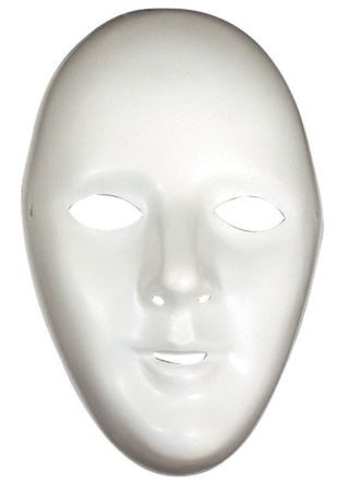 White Face Mask-Female  White halloween mask, White face mask, Theatre  masks