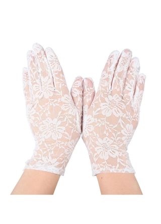 White Lace Ladies Gloves