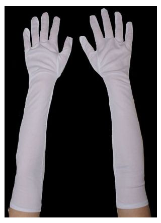 Plain Matt White Long Gloves