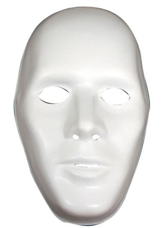White Male Plastic Robot Mask - Blank Canvas
