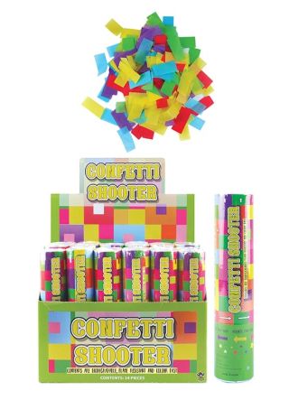 Small Multicoloured Confetti Cannon - 20cm - Biodegradable