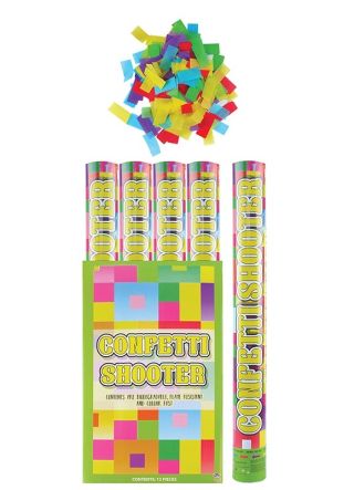 Large Multicoloured Confetti Cannon - 50cm - Biodegradable - x12