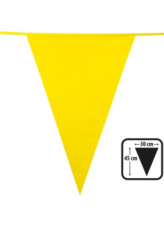 Large Yellow Triangular Plastic Bunting 43cm x 30cm - 10m