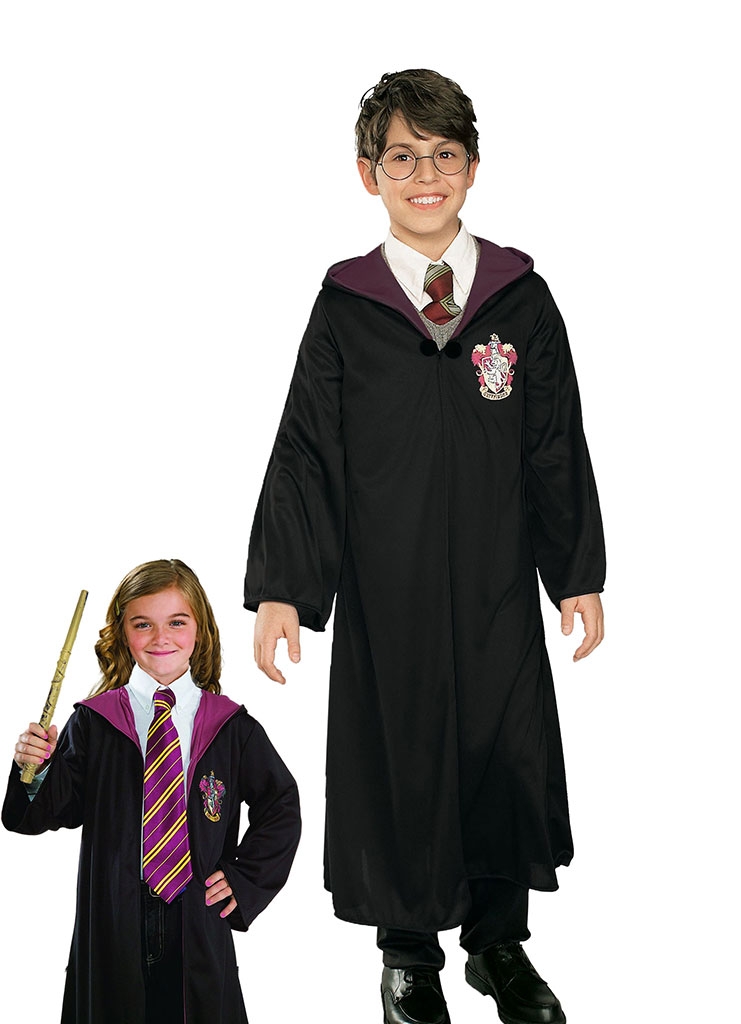 Harry Potter Girls Dress Hermione Hogwarts Crest Hooded Cloak Gryffindor 
